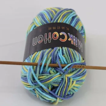 

Sale 3ballsx50g Soft Cotton Baby Yarn New Hand-dyed Wool Socks Scarf Knitting Yarn green pink brown mixed 2075-22-3
