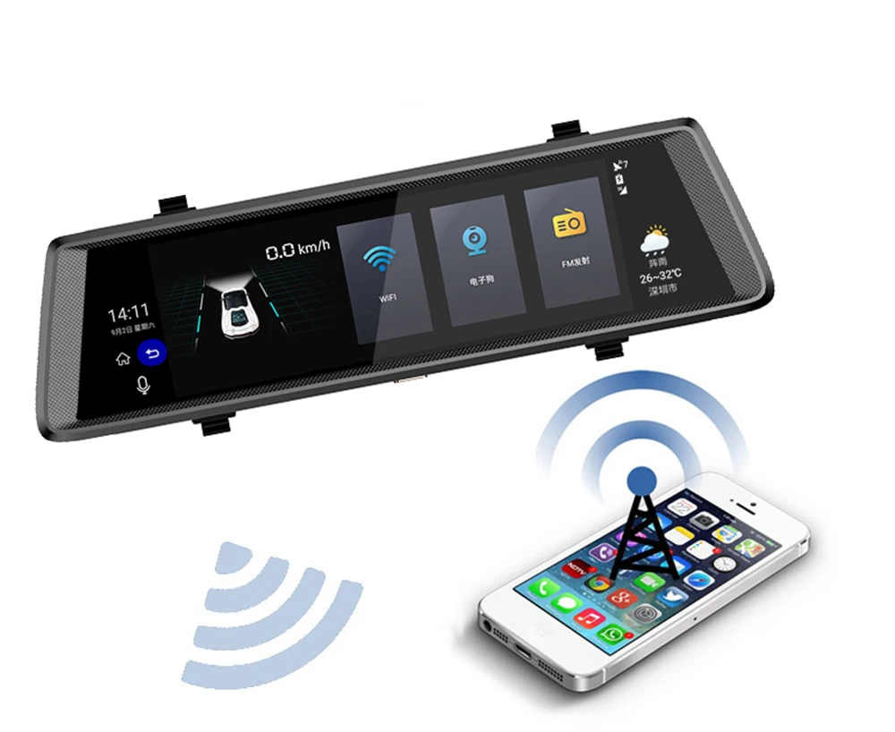 Kampacar приводной Регистратор Автомобильный видеорегистратор для автомобилей Android 3g gps Автомобильный видеорегистратор Wifi зеркало заднего вида bluetooth с камерой два видеорегистратора