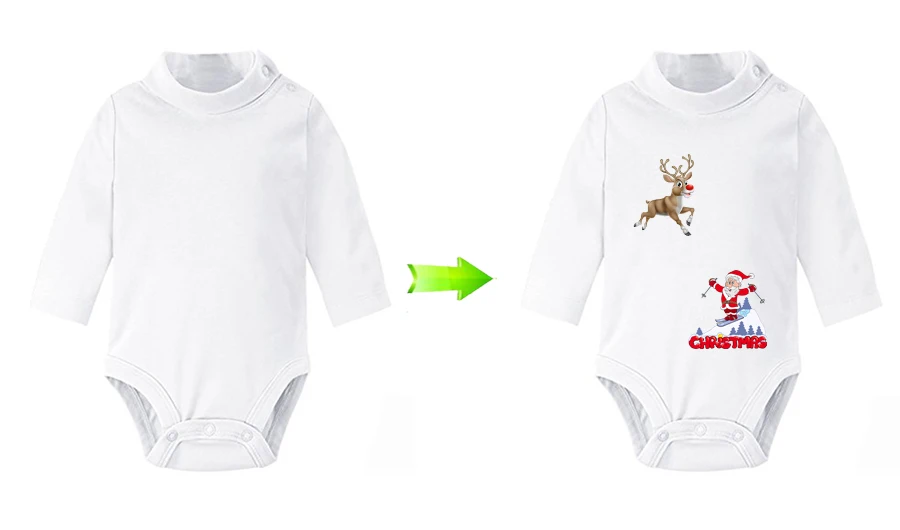 2-Iron On Transfers Christmas Set Collection Print On T-Shirt Diy Accessory Clothes Decoration Washable Clothes Stickers