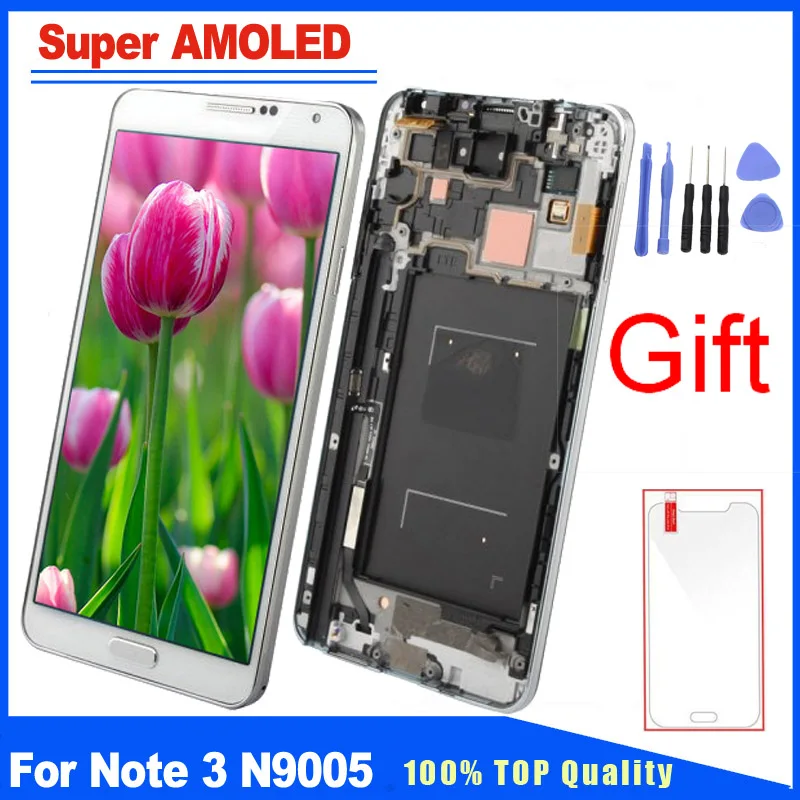 

Super AMOLED Display For Samsung Galaxy Note 3 N9005 N900P N900V N900F LCD Touch Screen Digitizer With Frame Replacement