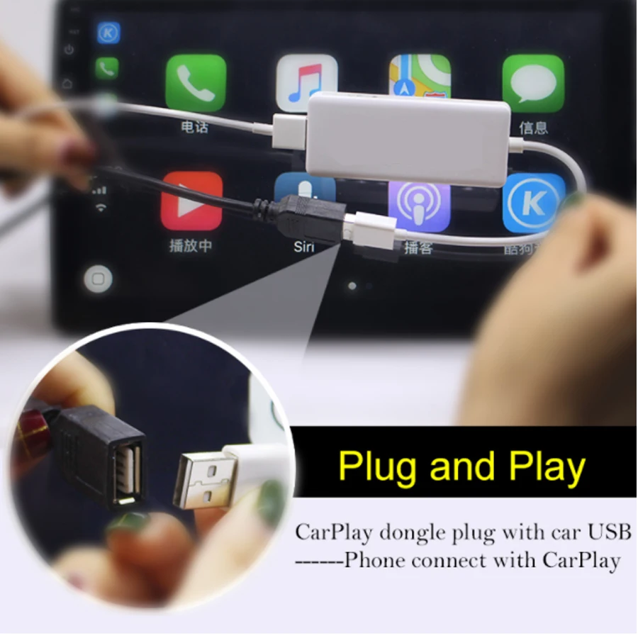 

Plug and Play Touch Screen Apple CarPlay Android Auto USB Dongle for Android Navigation Player system