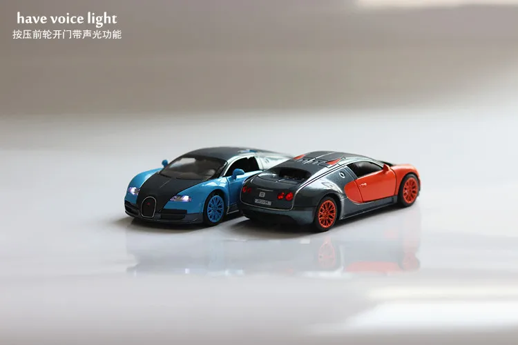 Bugatti Veyron гоночный сплав автомобиль три цвета моделирование Acousto-оптические транспортные средства 1:32 Matal модель автомобиля Детские классические автомобили игрушки