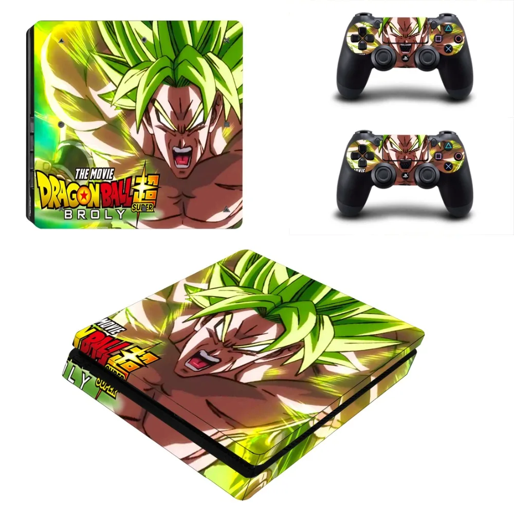 Dragon Ball Супер Broly PS4 тонкий кожи Стикеры для Игровые приставки 4 консоль и контроллер для Dualshock 4 PS4 тонкий Стикеры наклейка