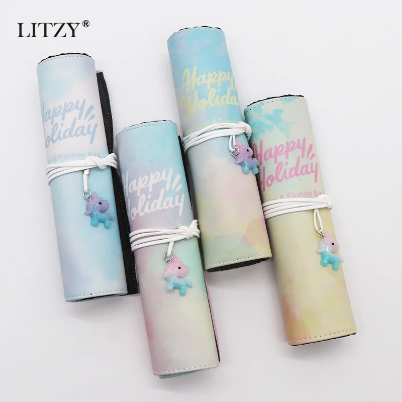 

Roll Pencil Bag Unicorn Pencil Case Multifunction for Girls Boy Pen Bag Stationery Art Pouch Painting School Supplies