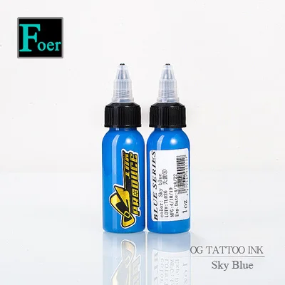 Sky Blue O.G тату машина набор Перманентный макияж синяя группа динамические чернила микроблейдинг пигмент для татуировки цвет краски 1 унций/30 мл - Цвет: Sky Blue