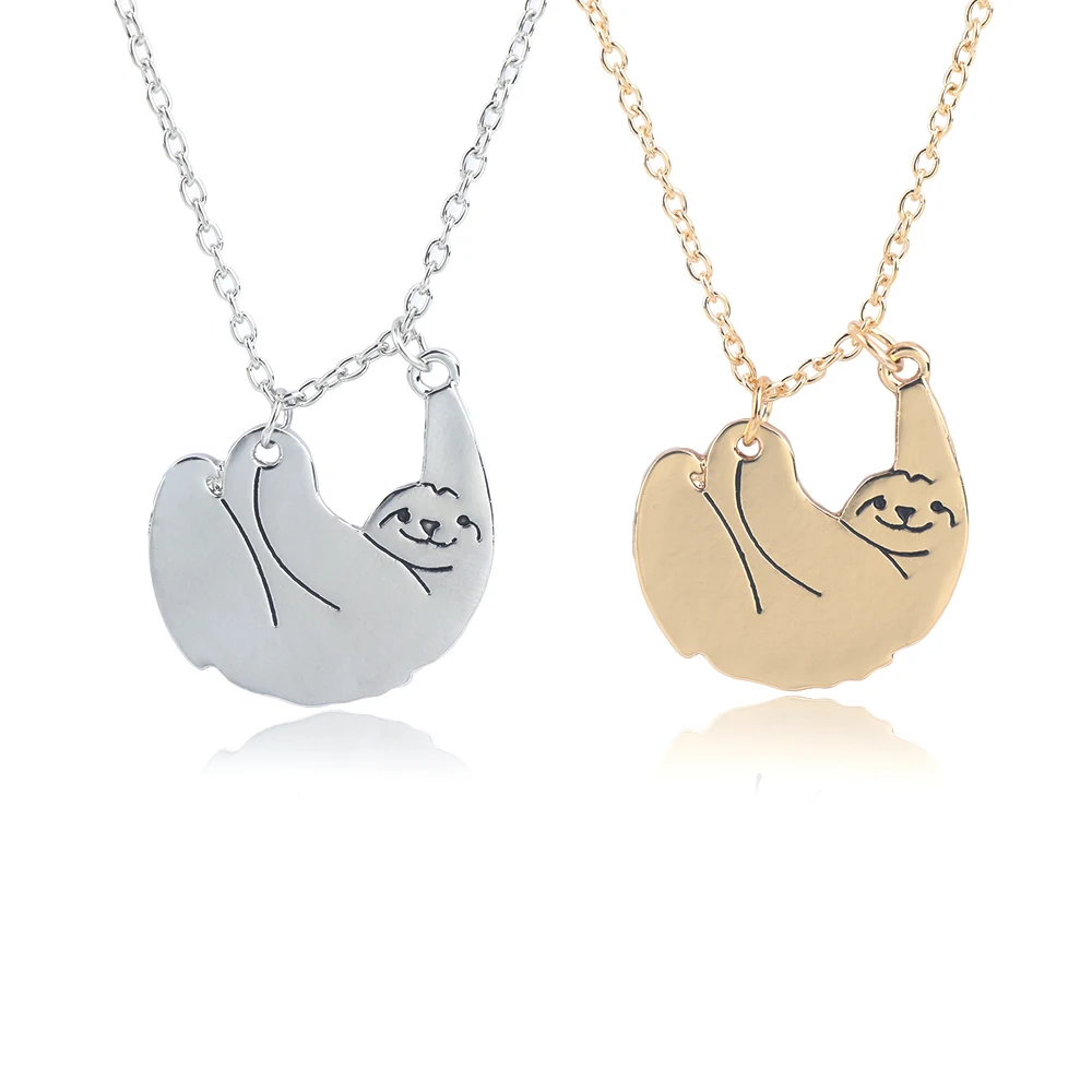 

Cute Hanging Sloth Bear Necklace Pendant Women Lovely Metal Necklace Pendant Choker Collar Necklace Jewelry