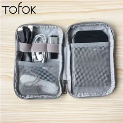 Tofok дорожная сумка для проводов портативный цифровой USB органайзер для устройств Зарядное устройство провода косметичка на молнии