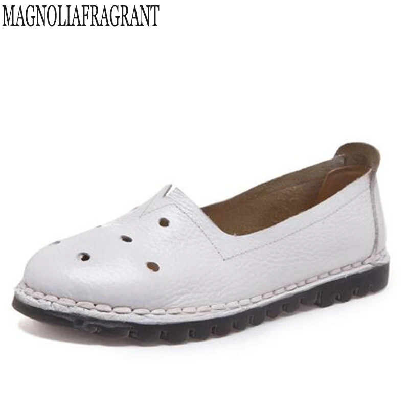 

Soft Leisure Flats Women LeatherGenuine Leather Shoes Moccasins Mother Loafers Casual Female Driving Ballet Footwear z73