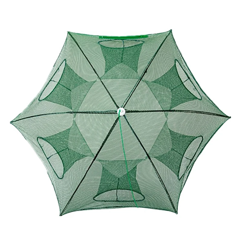 

JOSHNESE Folded Fishing Net Automatic Hexagon 6 Hole Fishing Net Shrimp Cage Trap Fishing Net Minnow Crab Baits Cast Mesh Trap