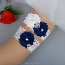 Дизайн кружевная отделка потертый цветок Свадебная подвязка для Свадебная подвязка с бусы со стразами и жемчугом ручной работы