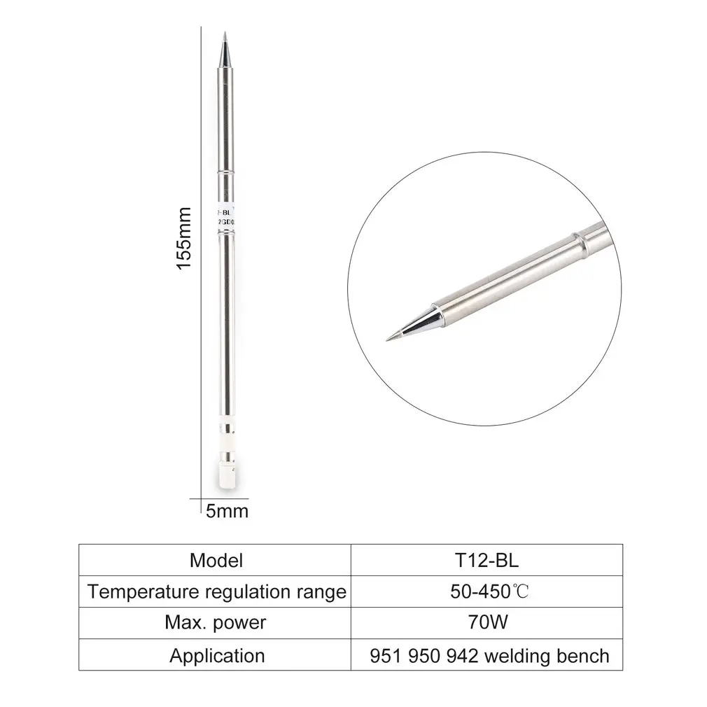 Наконечники для паяльника серии T12 T12-BL высококлассные сварочные инструменты T12 паяльный наконечник для паяльной станции Быстрый нагрев