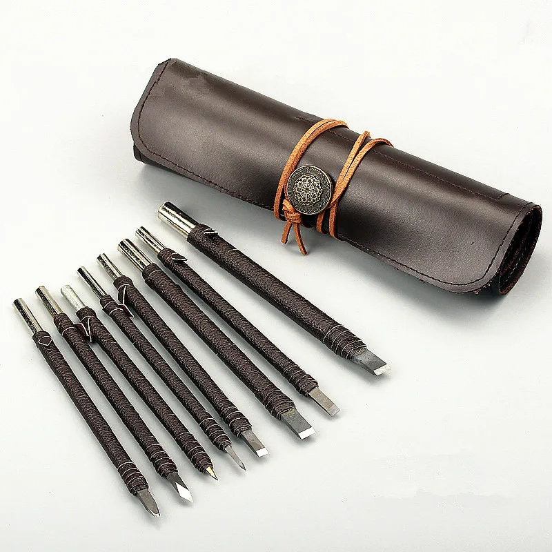 6Pcs Tungsten Steel Carving Blade Set Seal Stone Graver Arts Engraving Tool Set