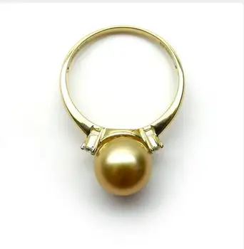 

Hot sell Ring stunning baroque black pearl ring SIZE 8-9 #