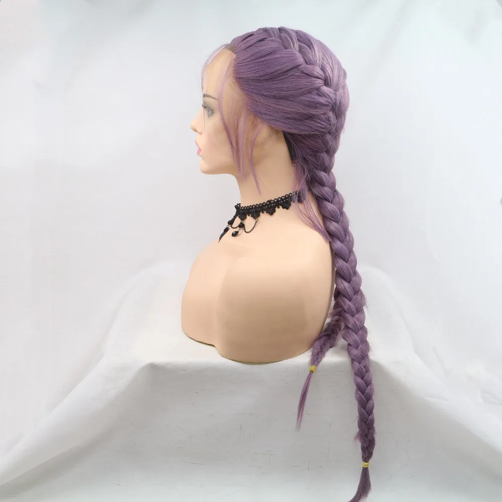 Marquesha длинные прямые Лавандовые фиолетовые синтетические кружевные передние плетеные парики термостойкие Сменные парики для женщин