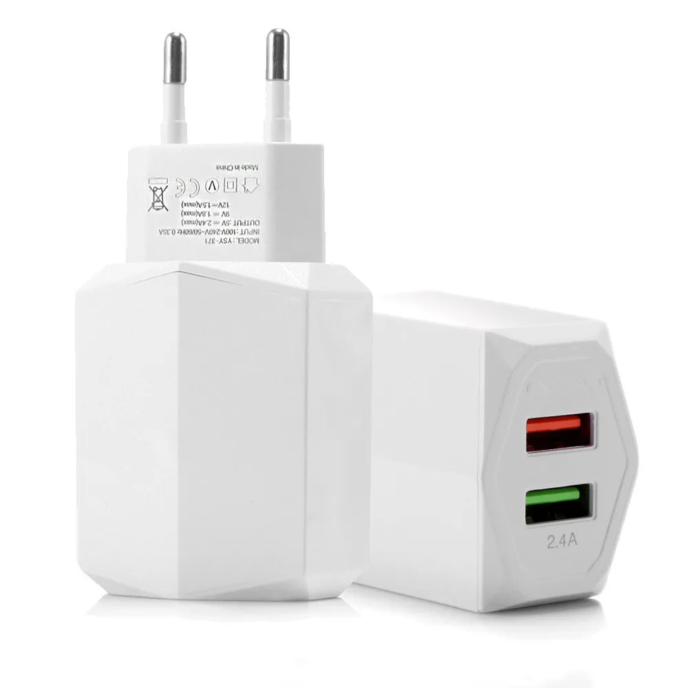 AMEEC EU Multi USB Charger 5V 2.4A Mobile Phone Chargers Quick Charge 2 Port USB Charge Adapter Wall AC Desktop Power Adaptors (4)