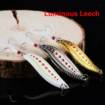 

Hot Sale 3pcs/lot Metal VIB 5g/7g/10g/15g/20g Luminous Leech Spinner Spoon Offshore Angling Hard Baits Night Fishing Lure