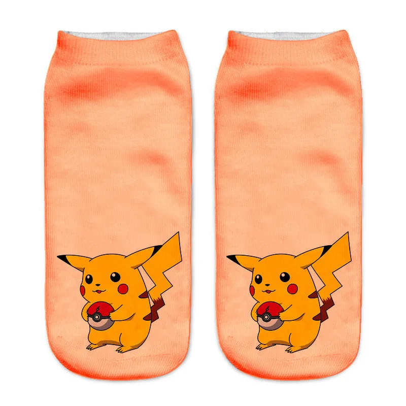 Dreamlikelin 3D милые носки 1 пара Harajuku Kawaii Pokemon лодыжки женские носки с принтом Пикачу - Цвет: 6
