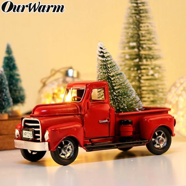 Christmas Antique Car Oldtimer Metal Model Holidays Home Decoration