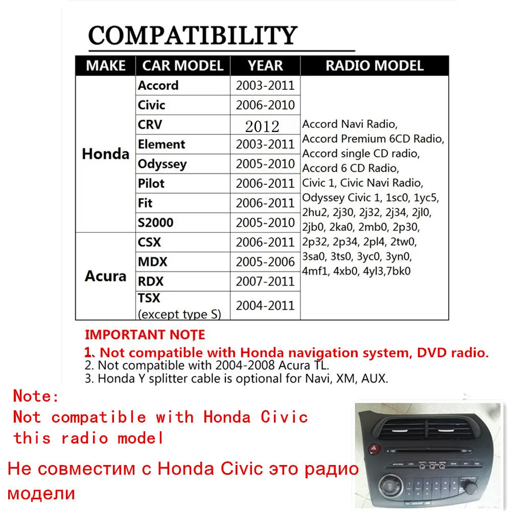 DOXINGYE автомобильный радиоприемник цифровой CD Changer адаптер USB Aux-in адаптер MP3 плеер радио интерфейс для Honda Accord Civic Odyssey S2000