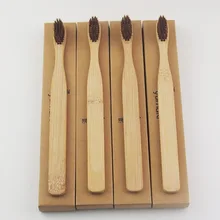 4 шт. коричневая Экстра широкая бамбуковая зубная щетка деревянная зубная щетка новинка бамбуковая мягкая щетина Capitellum бамбуковое волокно деревянная ручка