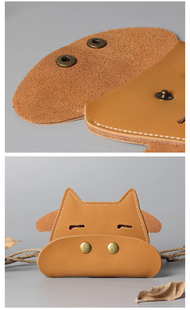 100% Guarantee Genuine Leather Wallet Holder Cute Cow Card Wallet Purse for men or women Folding Passport  men women coin wallet (7)