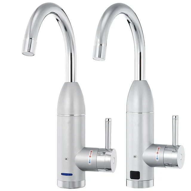 Electric Water Heater Faucet Hot Cold Mixer Faucet 360 Degree Adjustable Kitchen Instant Heating Tap Water Heater with LED
