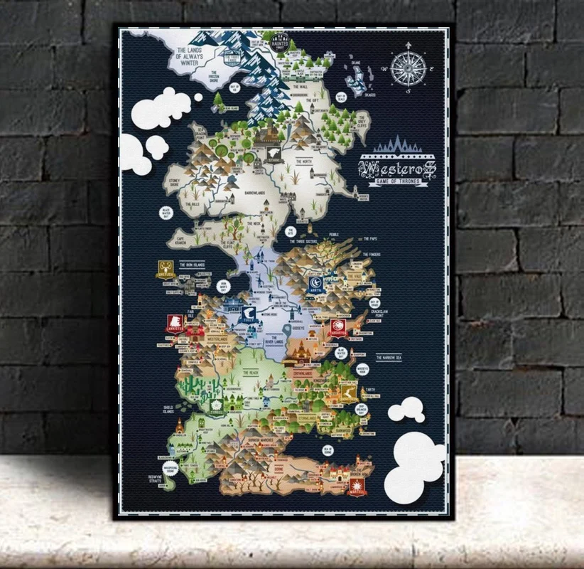 

Game of Thrones Map Art Silk Poster Pictures Home Wall Decor