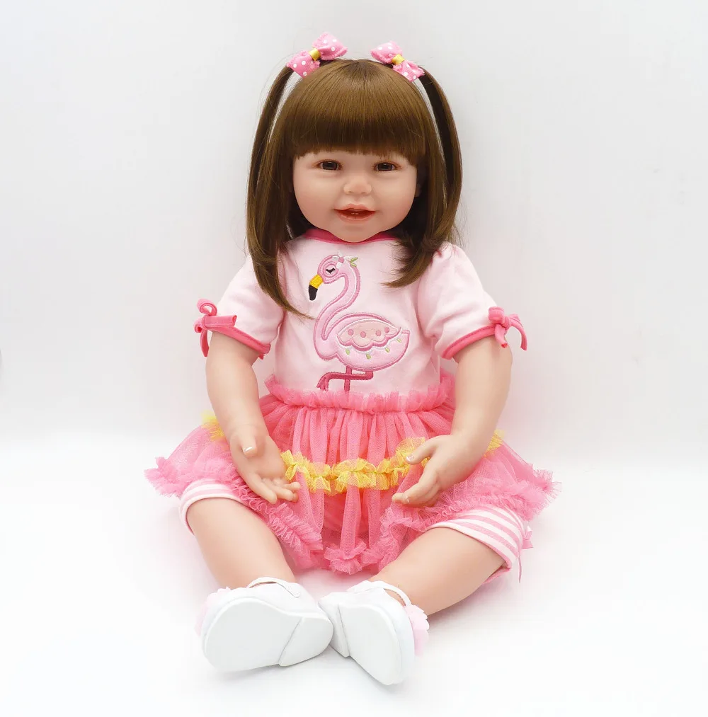 

New arrival 61 cm Silicone reborn doll 24 inch Lifelike Toddler Baby Girl Doll Reborn babies real vinyl dolls for kids Juguetes