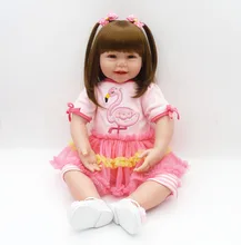 New arrival 61 cm Silicone reborn doll 24 inch Lifelike Toddler Baby Girl Doll Reborn babies real vinyl dolls for kids Juguetes new arrival baby girl reborn dolls kids toy full silicone vinyl 23 57 cm real life bebe reborn alive doll npk collection hot