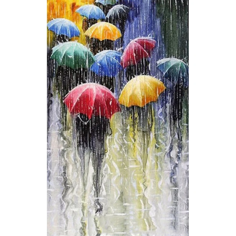 

3D Diamond Cross Stitch Pattern 5D Diamond Embroidery Umbrella Abstract Mosaic Resin Full Diamond Home Decoration DIY Painting