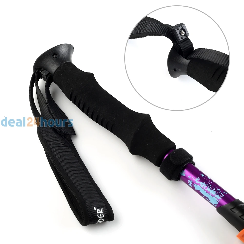 2 unids/lote bastones Palos anti-choque plegable ajustable telescópica polos para senderismo trekking aluminio