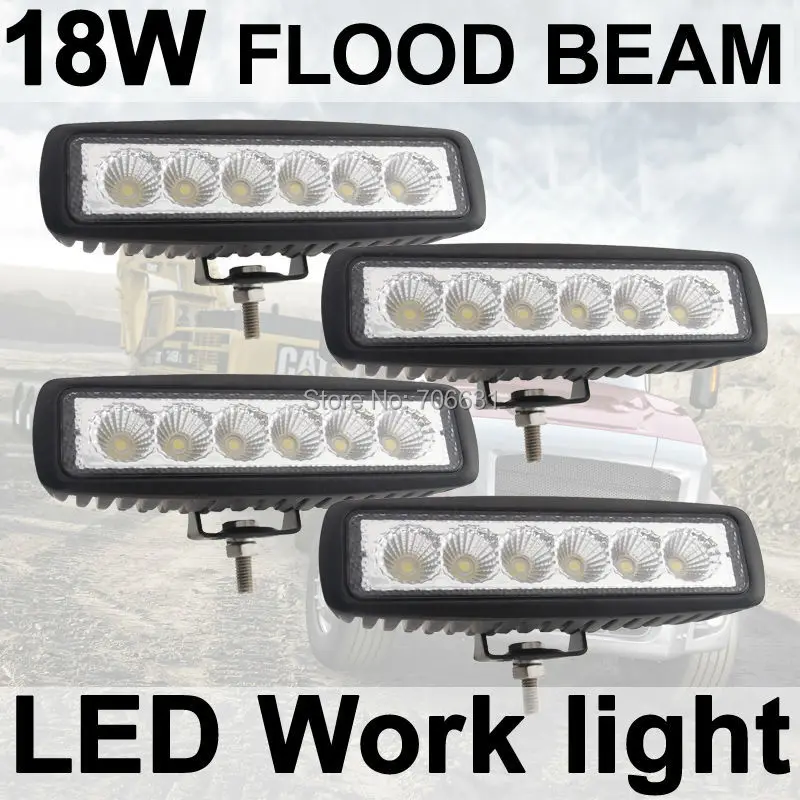 Tkeapl thtmh 4 × 18ワットフォグライト6インチ18ワットledワークライトバー洪水運転ランプオフ道路4wdroad led