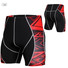 3D волк с принтом, быстро сохнет эластичные трико для бега короткие Для мужчин компрессионная для кроссфита тренировки одежда Слои спортивные шорты для фитнеса