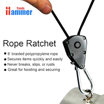 

150lb 1/8" Rope Ratchet Yoyo Hangers for Grow Tent Room Fan Carbon Filter Grow Light DIY tools