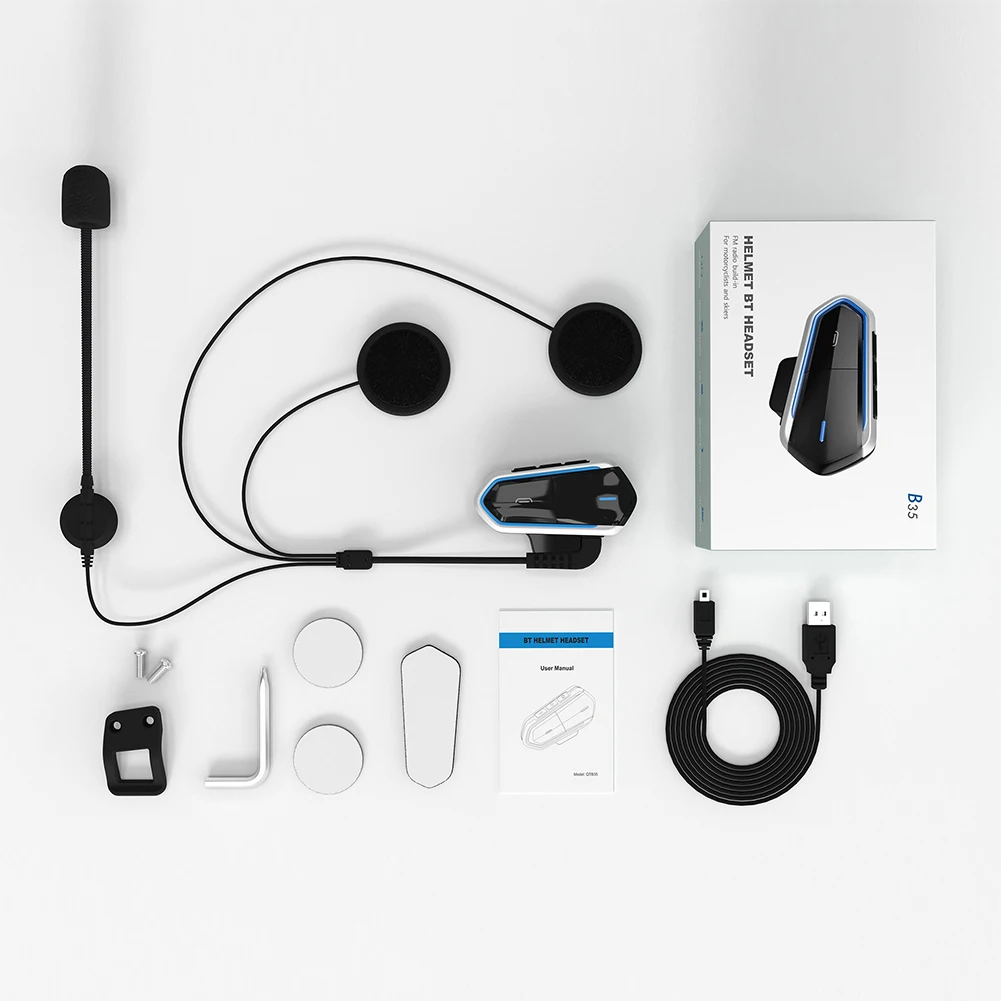 

Wireless Music Motorcycle Helmet Headset Bluetooth Long Standby Energy Saving Universal Hands Free FM Radio Waterproof Stereo