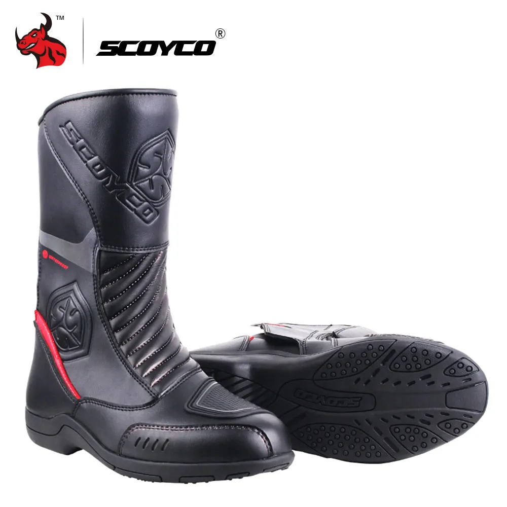 

SCOYCO Motorcycle Boots Men Waterproof Leather Moto Boots Motocross Boots Motorcycle Protection Motorcycle Long Thigh Boots