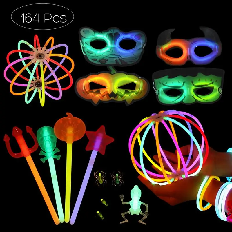 164Pcs Multi color Durable Flexible Glow Sticks Fluorescent Sticks