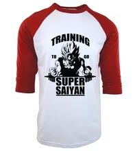 Raglán hombres camisetas 2017 dragon ball z super saiyan poleras brand clothing hip-hop de algodón hombre de manga tres cuartos camiseta