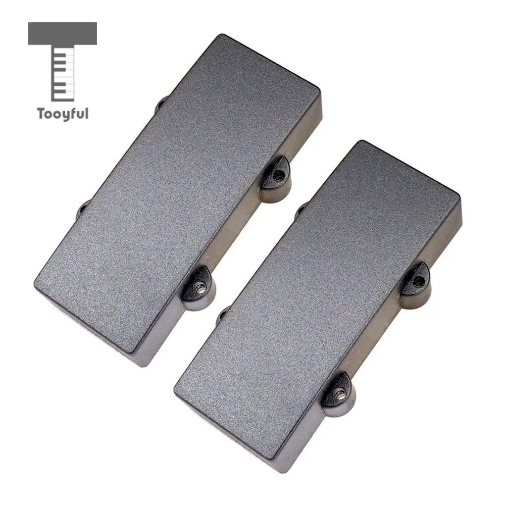 2 Pieces Black Sealed Humbucker Pickup Cover for 4 String Bass Guitar
