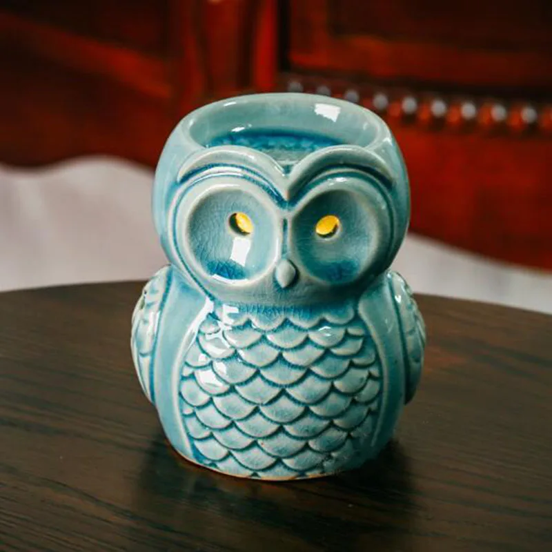 Diffusore Di Oli Essenziali A Forma Di Gufo – Bruciatore In Ceramica Bianca Per Aromaterapia – Regalo Originale Per La Casa