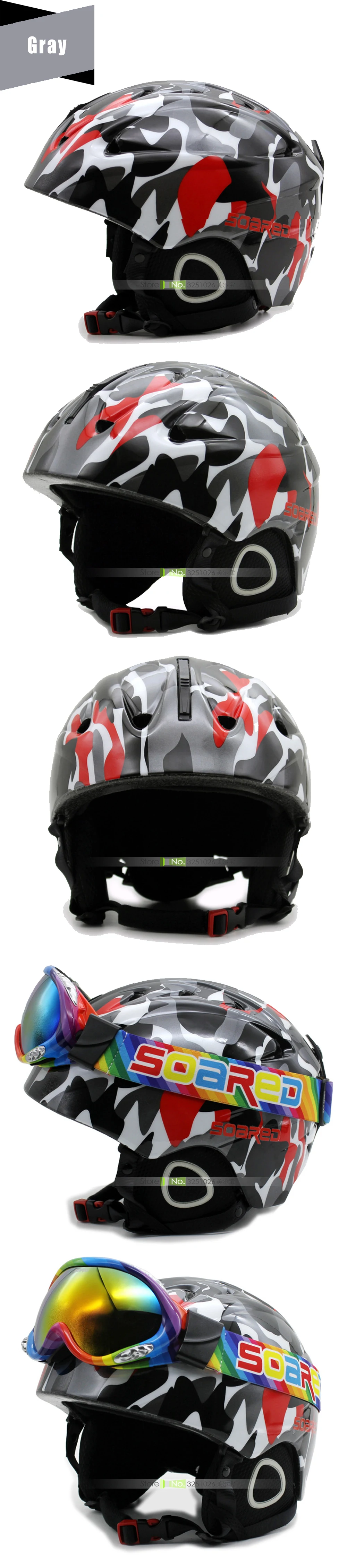 Фирменный мужской/женский/детский лыжный шлем с очками, зимний теплый шлем для сноуборда, маска для скейтборда, мото/велосипед/лыжи/сани, Спортивная безопасность