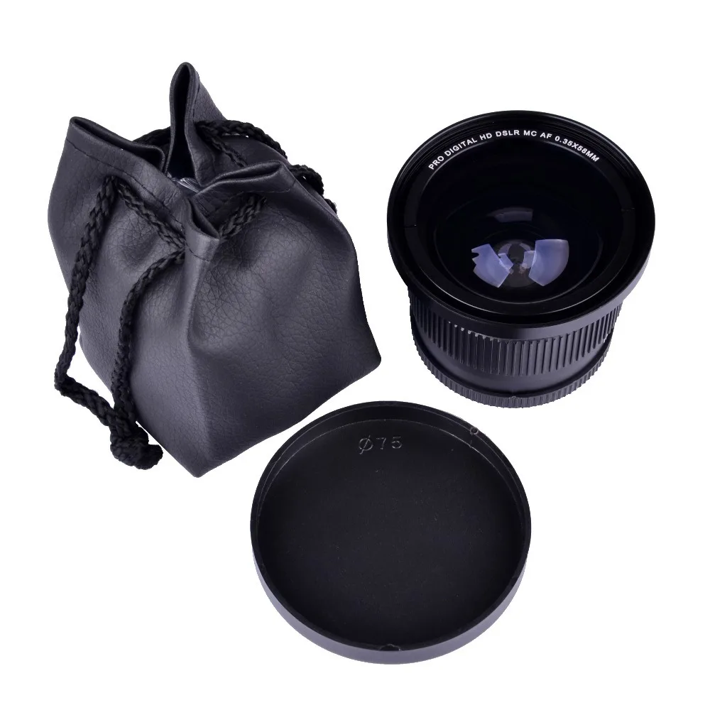 Широкоугольный объектив для камеры HD 0 35x58 мм рыбий глаз Canon Rebel T3i T3 T2i T1i T2 700D 650D 600D