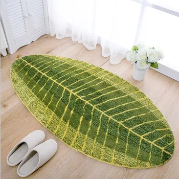 

Dropshipping Green Leaves Design mat Bath Mat doormat Anti-slip carpet for living room kitchen Bathroom Bedroom rugs Alfombras