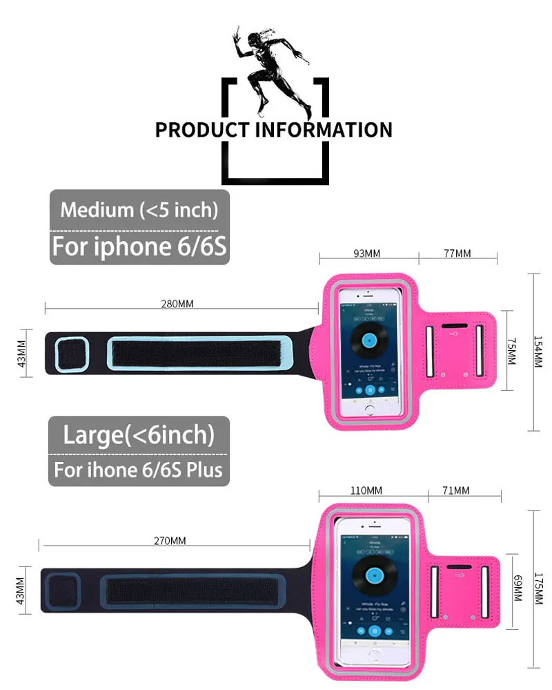 LEPHEE Водонепроницаемый на руку для бега и занятий спортом чехол для iPhone X, 8, 6, 6S 7 Plus Oneplus 7 тренажерный зал для Xiaomi mi A2 Red mi Note 7 пакета(ов