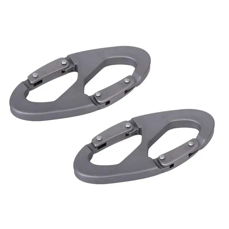 

2 Pcs Multifunction Outdoor Carabiner Strap Hanging Keychain Grey Carabiner Keychain Bidirectional Buckle Hook Loop Keychain