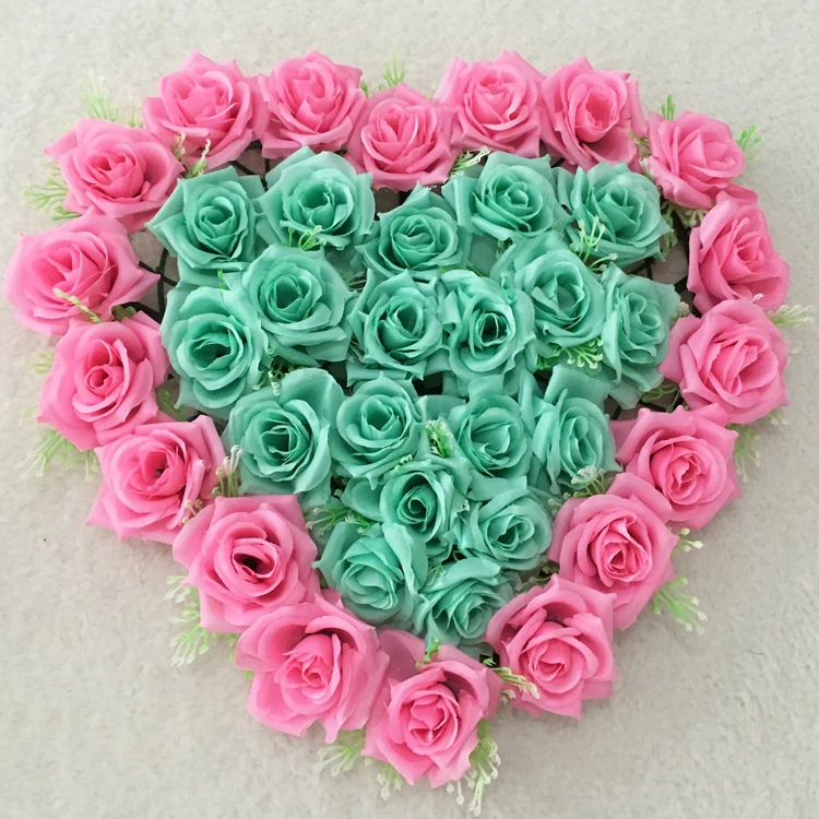 Цветы розы декоративные розовые в форме сердца 21 цвет 40 х40 см|rose poncho|rose flower familyrose