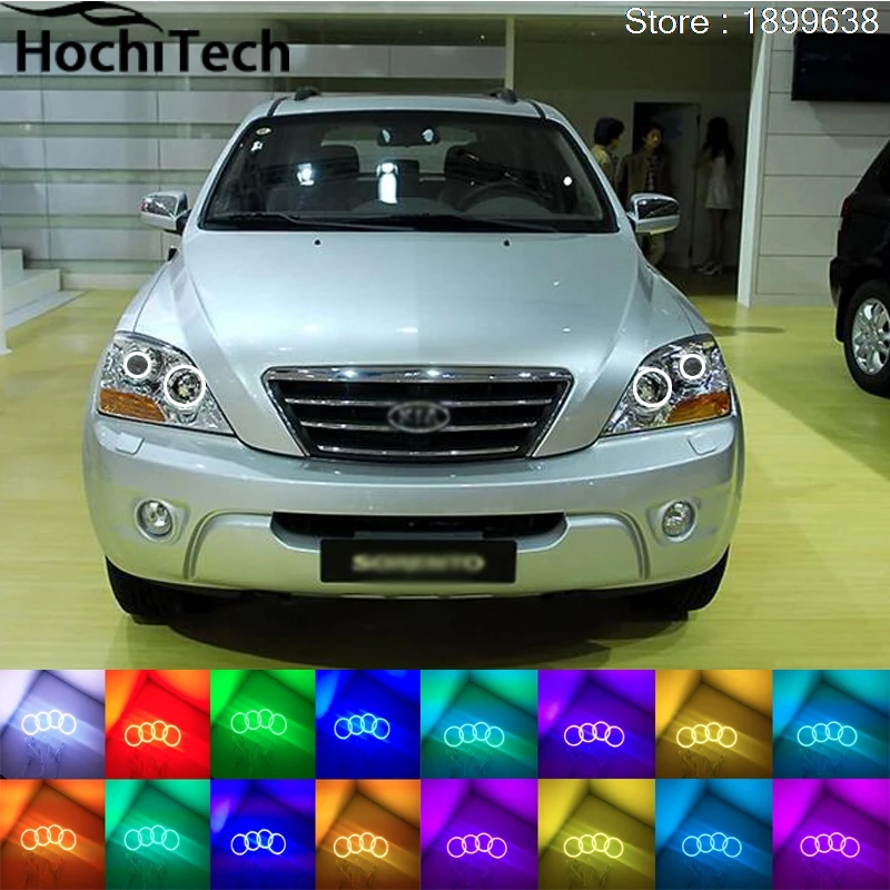 Для kia Sorento 2006 2007 2008 2009 светодиодный периметр фары кольца halo многоцветный RGB