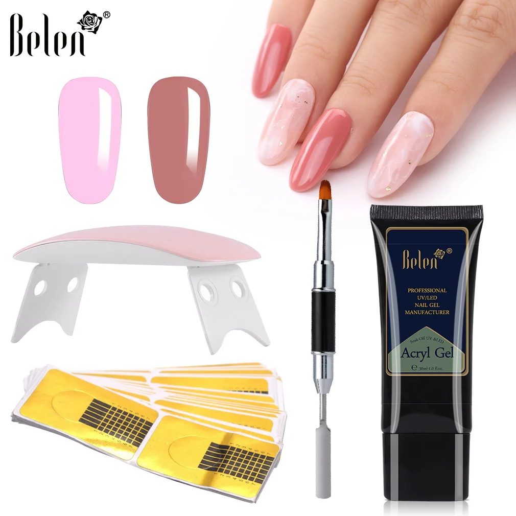 

Belen 30ml 6 Colors Clear Nail Builder Gel Polish Varnish For Nail Extension UV Gel LED Varnish Quick Building Acrylic Poly Gel