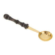 1Pc Retro Wax Stamp Sealing Wax Spoon Vintage Wood Handle Sealing Anti Hot Wax Stick Granule for Cards green new creative vintage diy wedding envelope sealing wax in bulk granule wax stamp particles