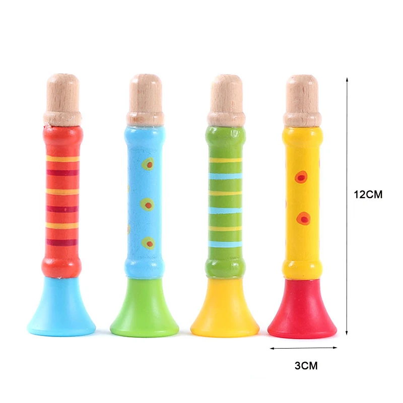 Высокое качество детский деревянный игрушечный рожок Гудок труба многоцветные инструменты музыкальные игрушки младенец игровой тип детский день подарок